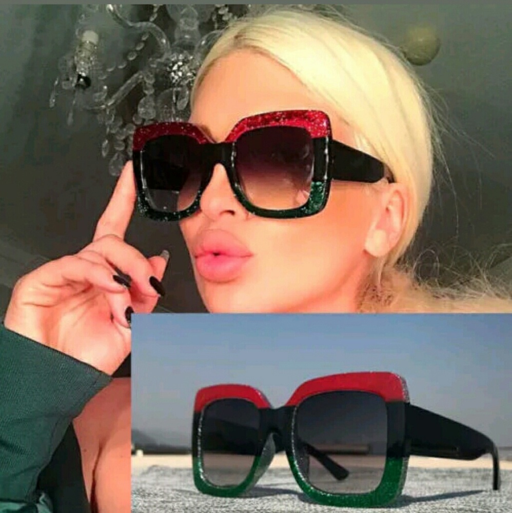 🔥Chic Oversized Glitter Sunglasses-New In Pckg